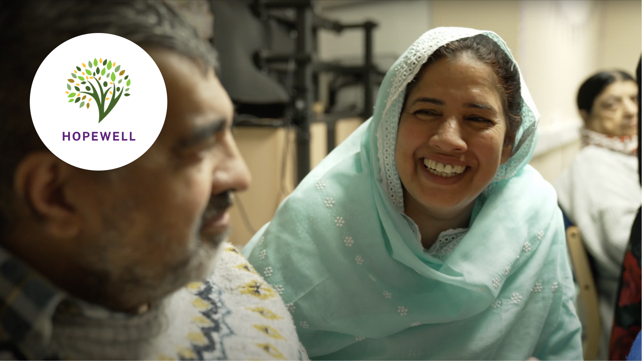 A Hopewell community session showing locals enjoying each other's company and sharing food. 